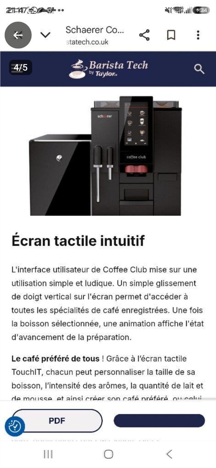 SCHAERER COFFEE CLUB 1500 EUR A SAISIR, Enlèvement ou Envoi