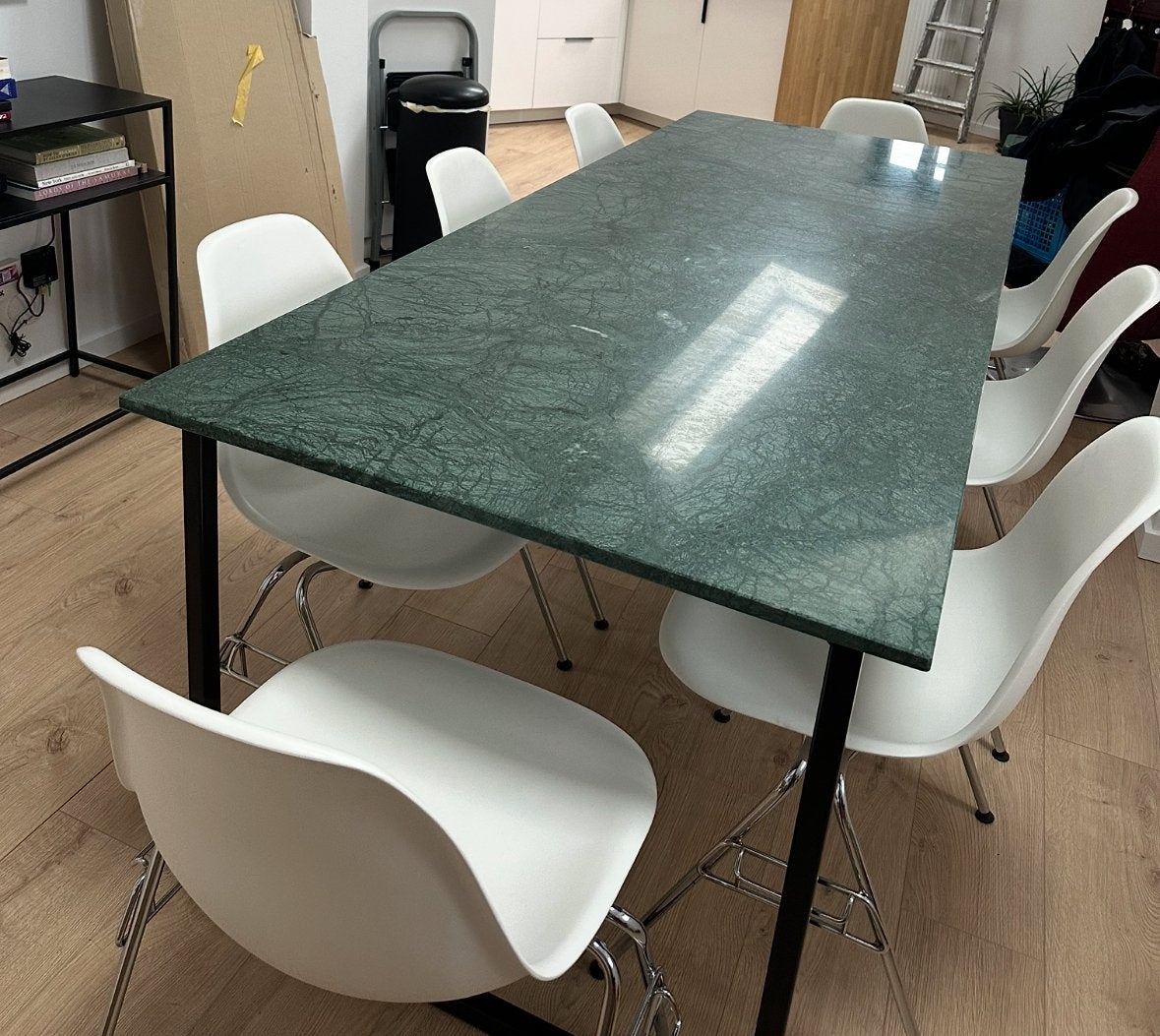 À vendre : Table en marbre vert (220x90), Maison & Meubles, 200 cm ou plus, Comme neuf, Enlèvement, 50 à 100 cm