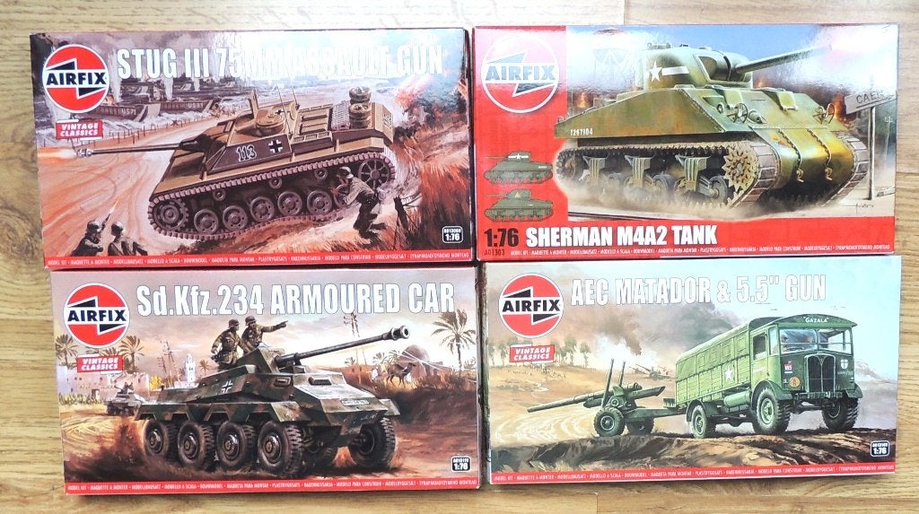 4 maquettes véhicules 2GM AIRFIX Neuves, Neuf, 1:50 ou moins, Tank, Envoi