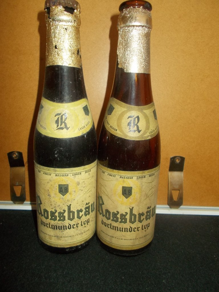 Rossbrau - Anglo-Belge - Zulte - 1 vol +1 leeg flesje - 80's, Enlèvement, Utilisé, Bouteille(s), Autres marques