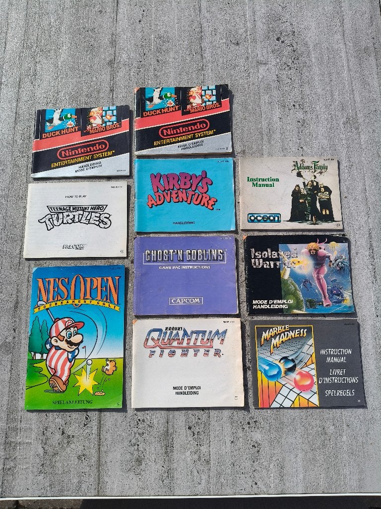 10 livrets, manuels, manuels/originaux de la Nintendo NES, Consoles de jeu & Jeux vidéo, Enlèvement ou Envoi, Utilisé, Plateforme