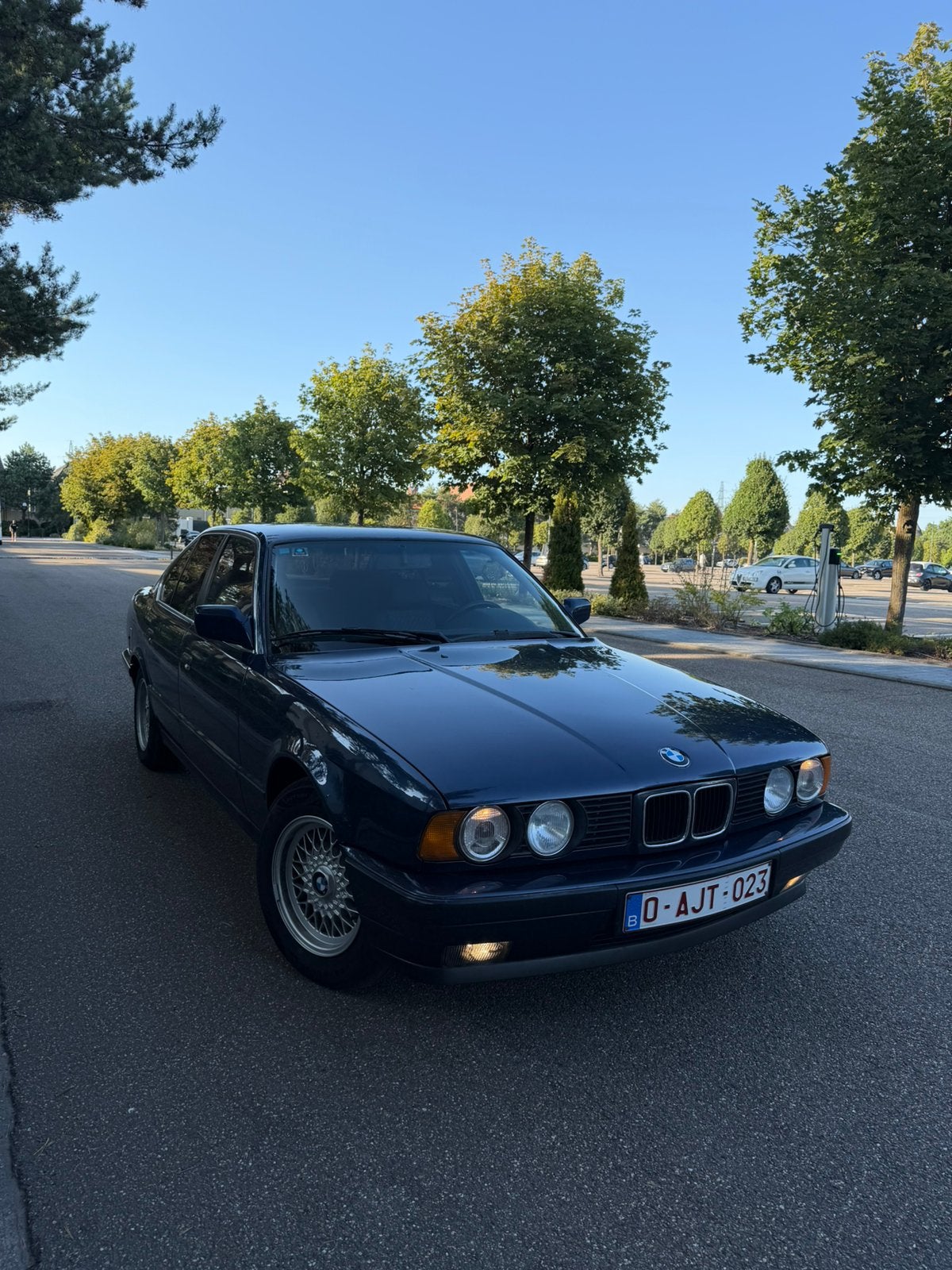 BMW 525i E34 Bouwjaar 1989 Oldtimer airco, Auto's, Automaat, Bedrijf, Blauw, 5 Reeks