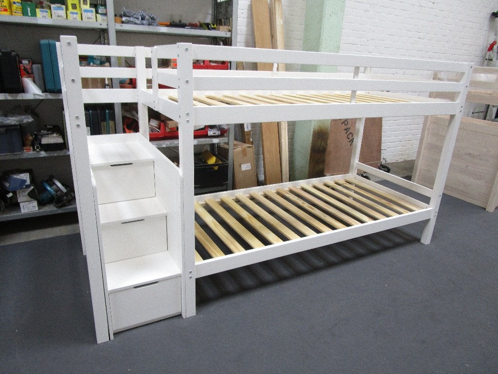 Stapelbed milky pine met trap. NIEUW!, Ophalen, Nieuw, Stapelbed
