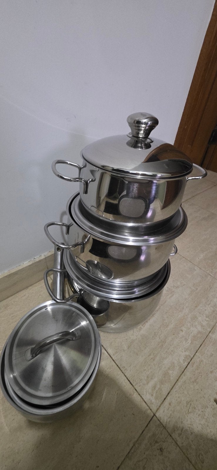 casseroles (4), Ophalen, Inox, Pannenset, Zo goed als nieuw