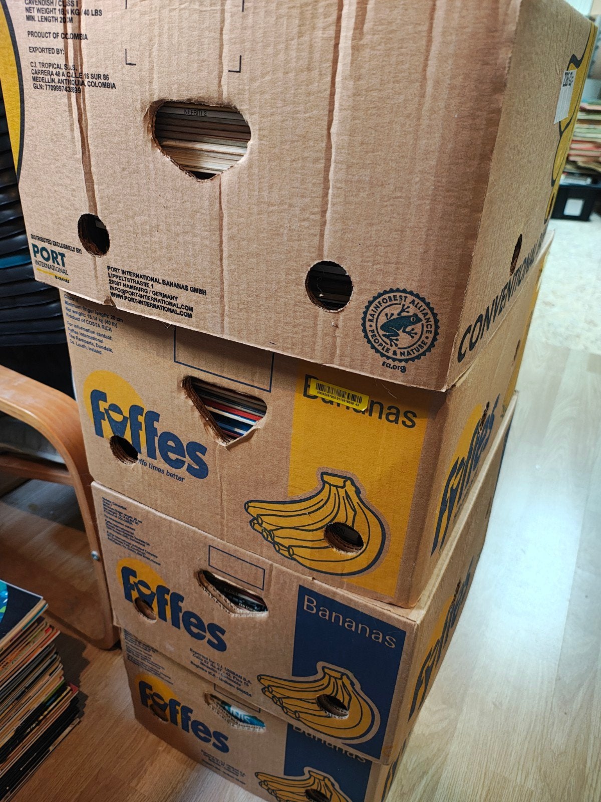 Lot 5 bananendozen stripboeken, Plusieurs BD, Enlèvement, Utilisé