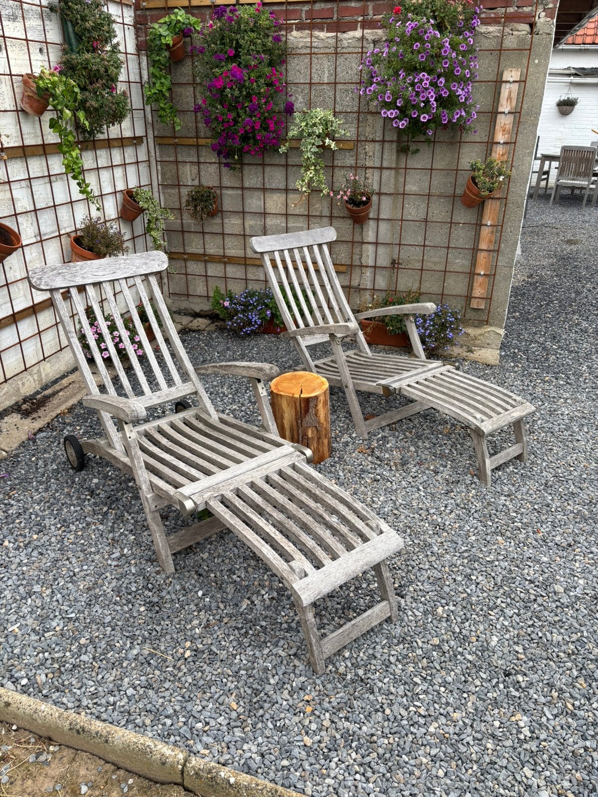 ligbedden, Tuin en Terras, Ophalen, Gebruikt, Teakhout, Inklapbaar