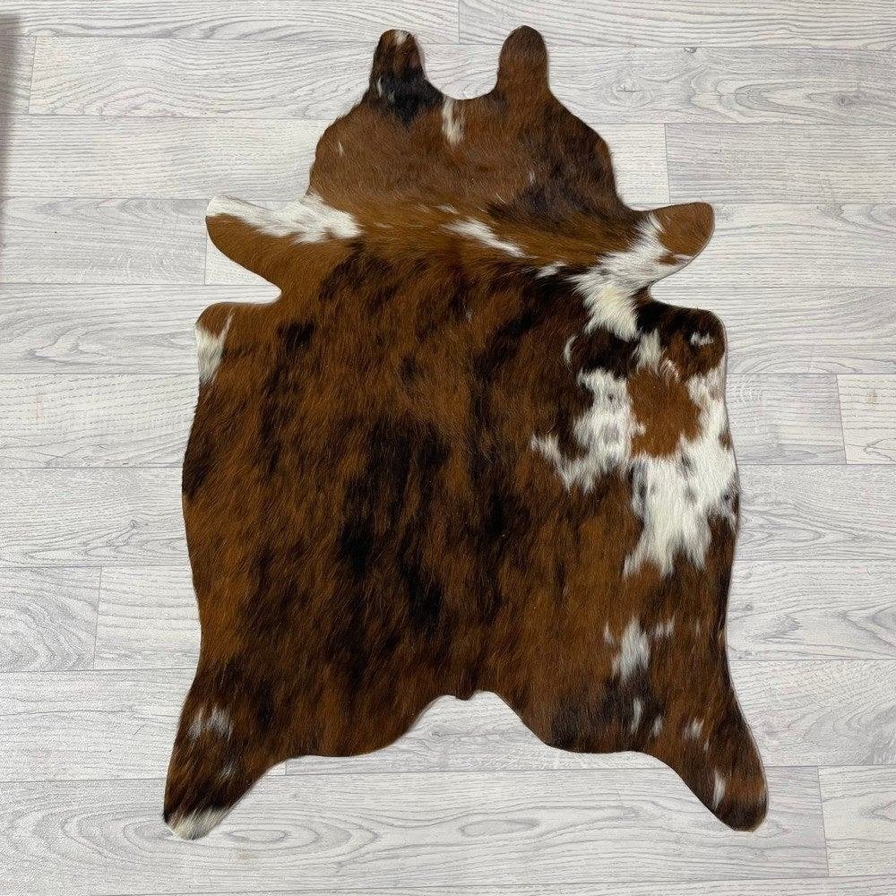 Mini koeienhuid bruin wit zwart 90x60cm #383 | Lederstore, Meerkleurig, Wandkleed, Nieuw, Ophalen of Verzenden