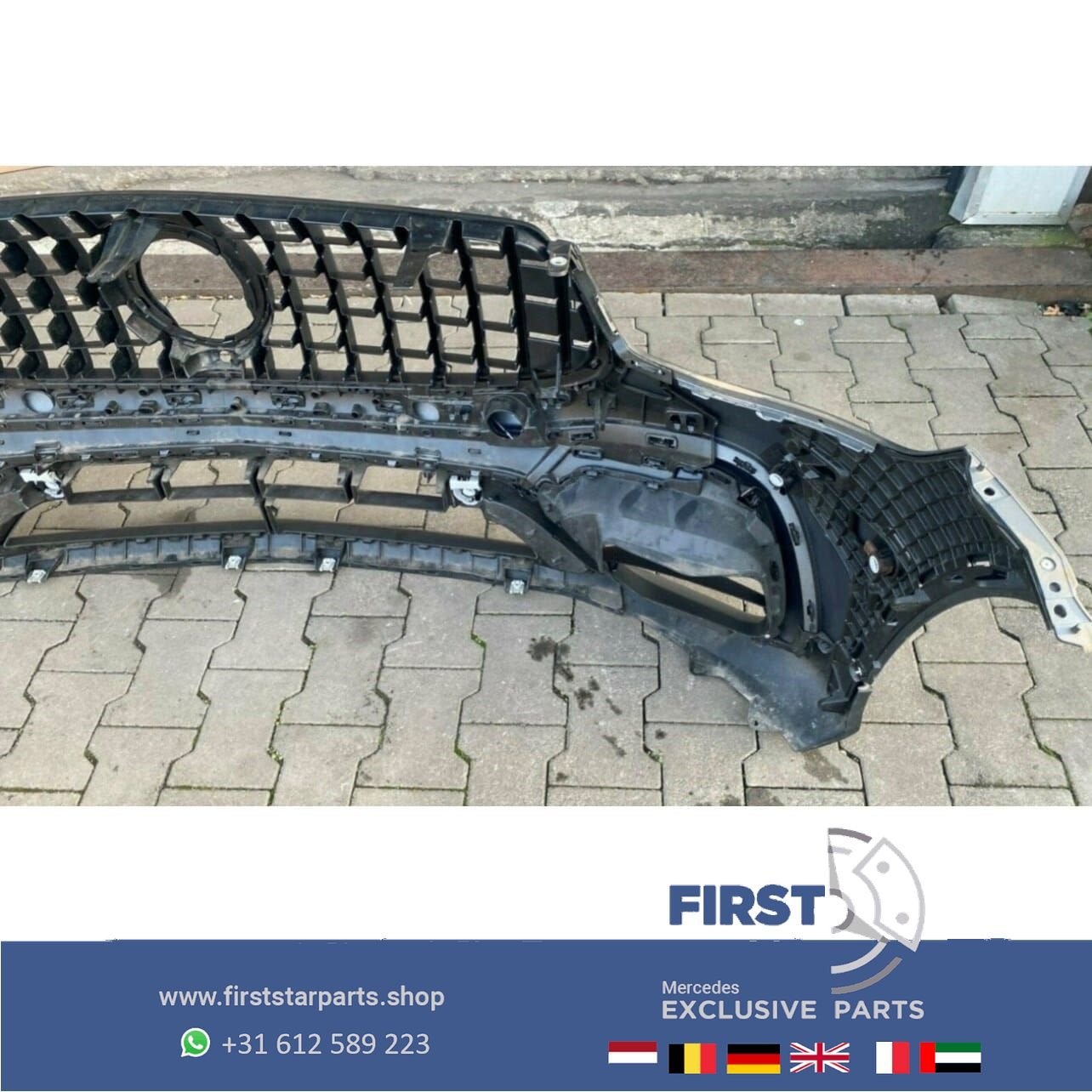 W253 C253 FACELIFT GLC63 AMG VOORBUMPER COMPLEET MAT GRIJS M, Gebruikt, -, Voor, Ophalen of Verzenden