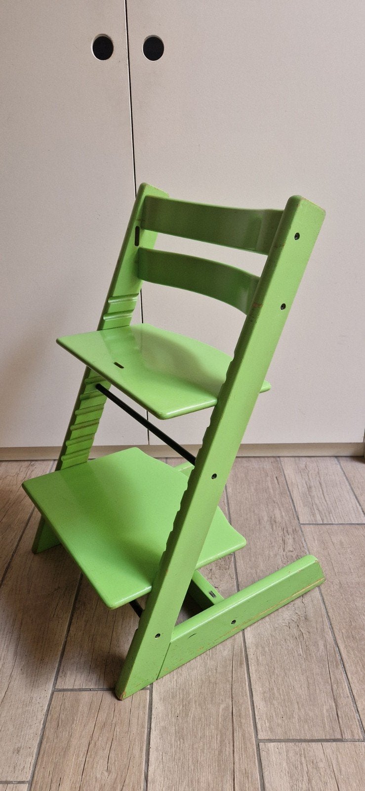 Stokke Tripp Trapp in groen, Enfants & Bébés, Enlèvement, Utilisé, Chaise évolutive, Coulissant