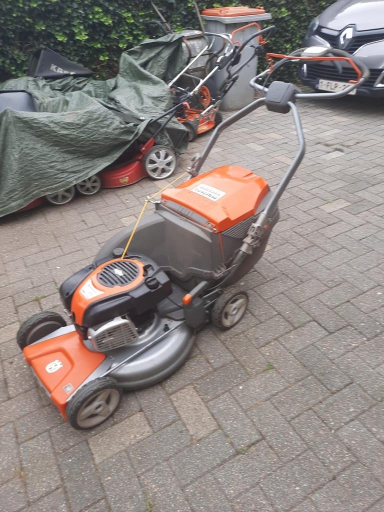 Husqvarna lc 53 e grasmaaier zelftreker, Tondeuse rotative, Bac de ramassage, Husqvarna, Tondeuses à gazon à essence