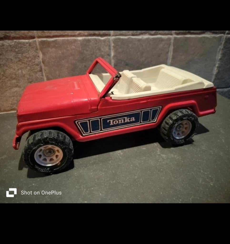 Vintage grote ijzeren Tonka Jeep '70, Verzamelen, Ophalen of Verzenden