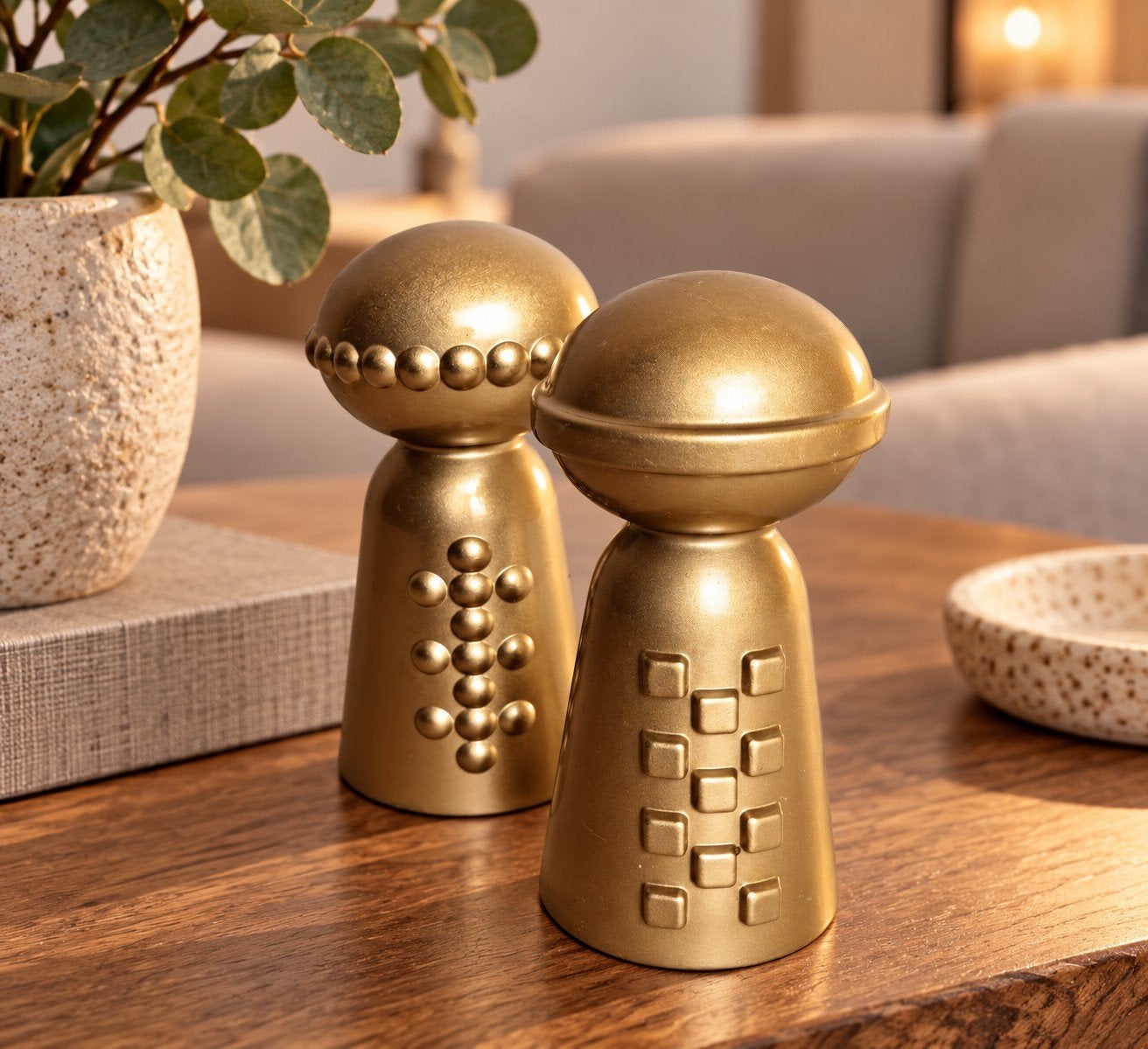 IKEA - Miya Suwa - 2 gouden pionnen, Ophalen of Verzenden, Metaal, Minder dan 20 cm