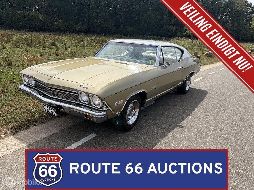 Chevrolet Chevelle Malibu | 1968 | Route 66 Auctions, Chevrolet, Zwart, Bedrijf, Handgeschakeld