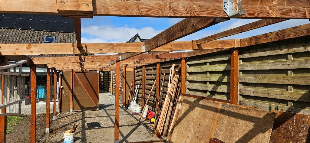 houten balken, Doe-het-zelf en Bouw, Ophalen, Gebruikt, 200 tot 250 cm, 50 mm of meer