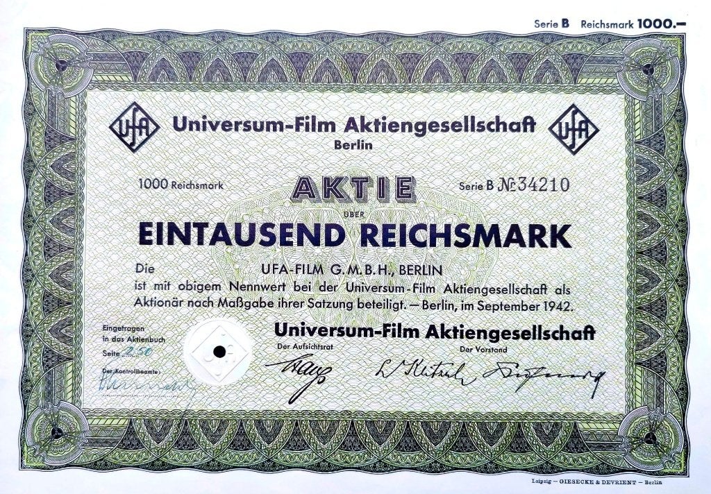 UFA Universum-Film AG 1942, Verzamelen, Ophalen of Verzenden, Overige typen