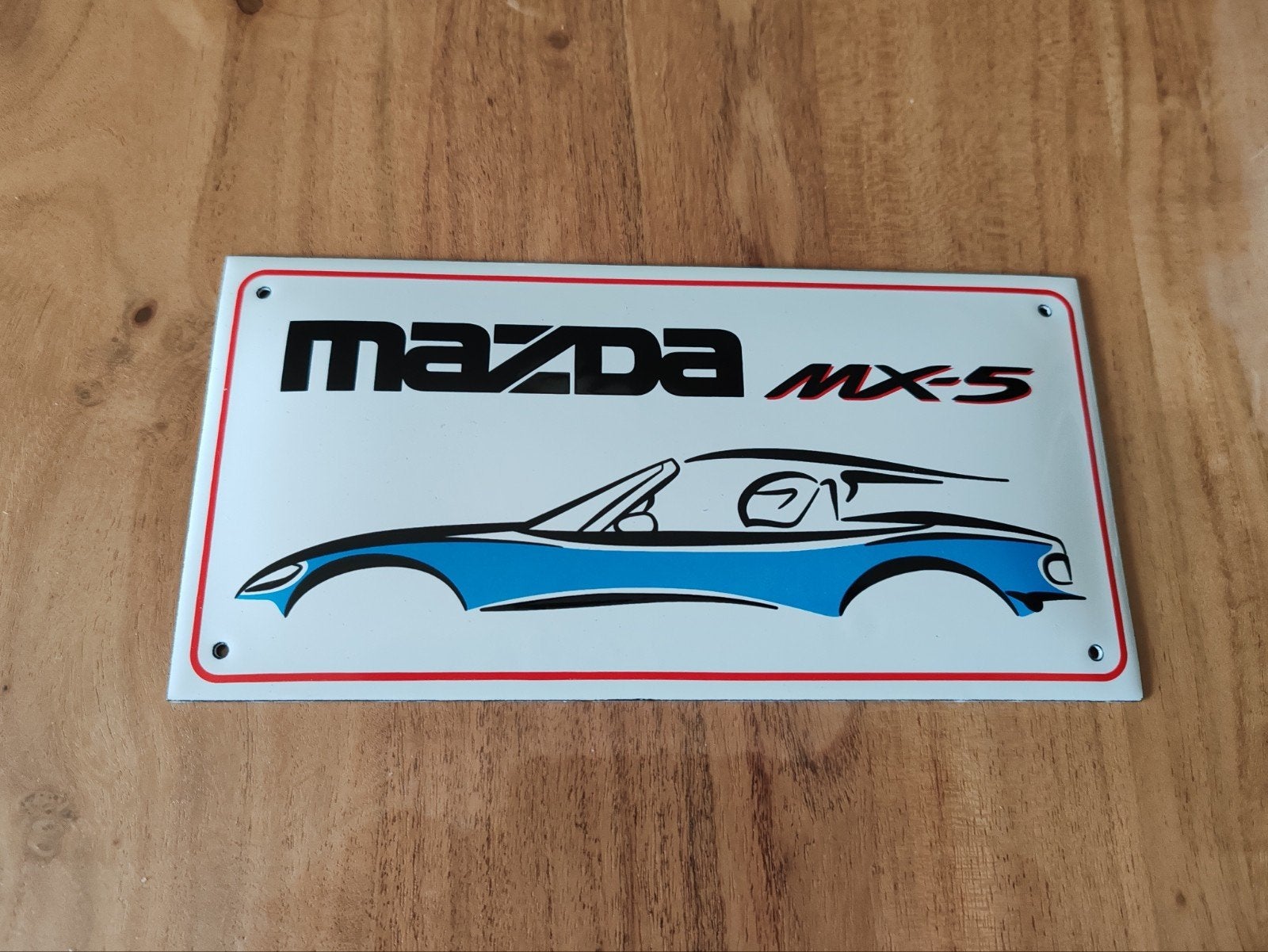 Mazda MX5 emaille plaat, Verzamelen, Merken en Reclamevoorwerpen, Ophalen of Verzenden, Zo goed als nieuw, Reclamebord