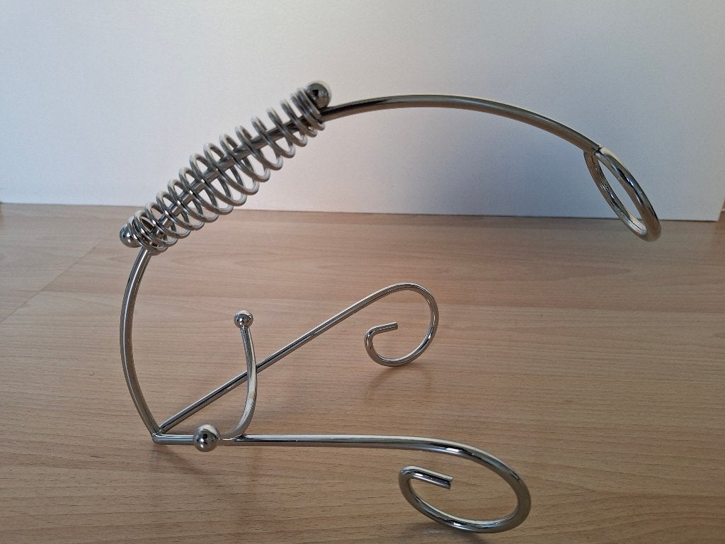 Vintage chromen fleshouder/wijnschenker–elegant retro model, Ophalen of Verzenden