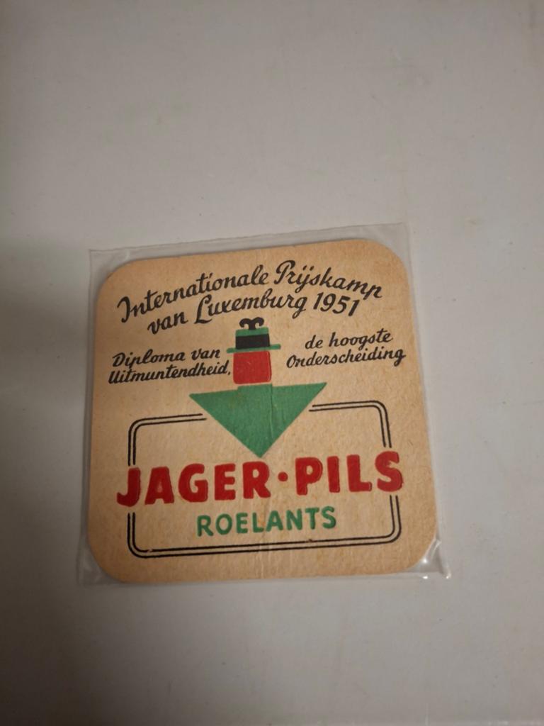 Oud bierviltje jager pils roelants, Ophalen of Verzenden