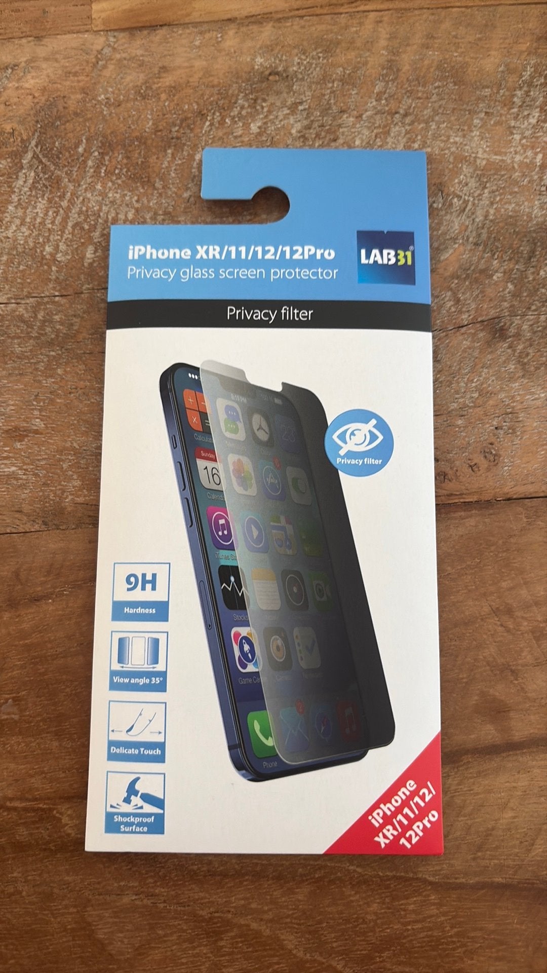 Screen protector met privacy filter - iPhone XR/11/12/12Pro, Ophalen of Verzenden, Nieuw, IPhone XR