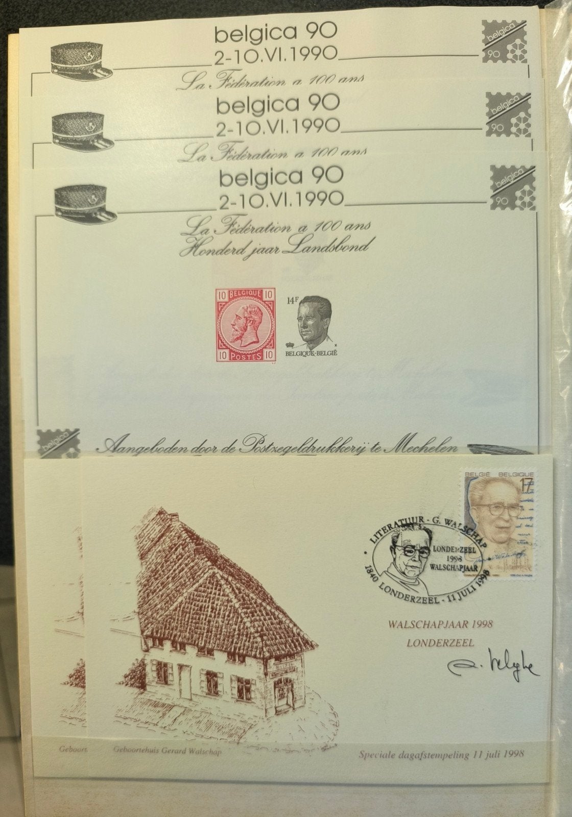 Album de compilation complet avec cartes, fdc, feuilles en n, Timbres & Monnaies, Timbres | Europe | Belgique, Envoi