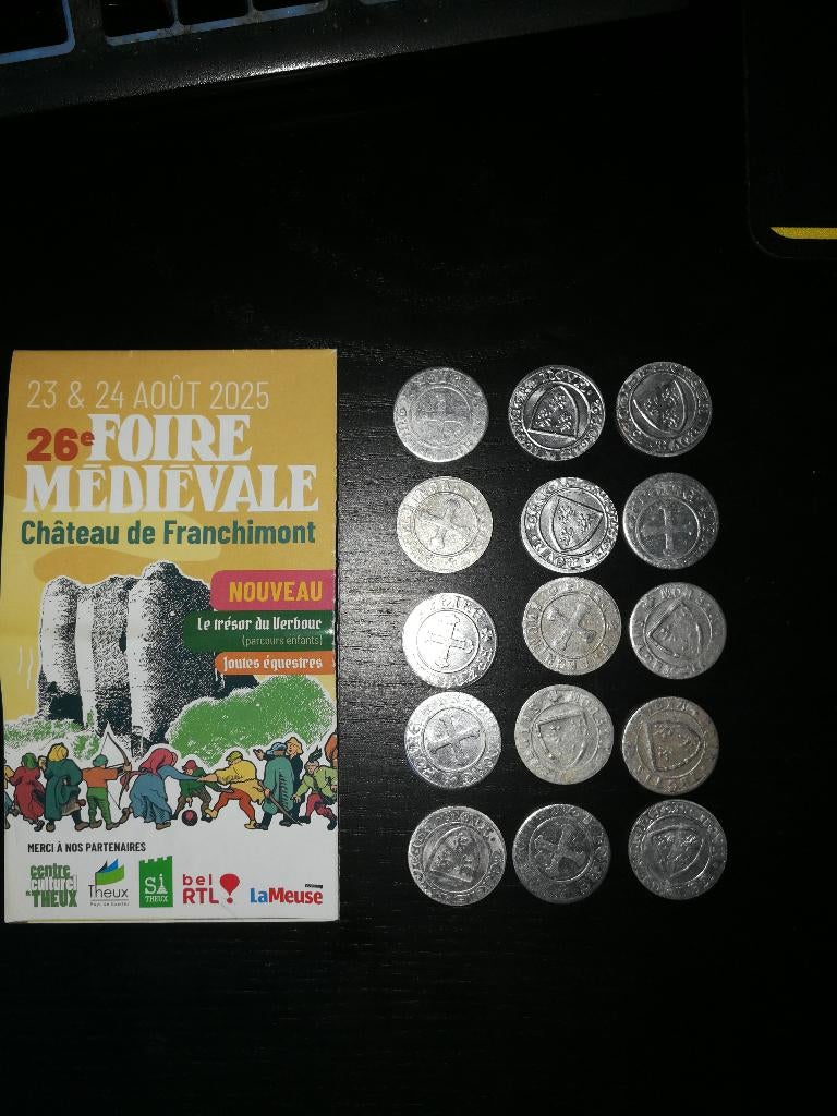 15 Esterlins de la Foire Médiévale Franchimont, Enlèvement, Neuf, Article de fête