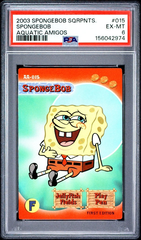 Spongebob Squarepants Aquatic Amigos 1st Edition UD PSA 6 RC, Ophalen of Verzenden, Zo goed als nieuw, Losse kaart