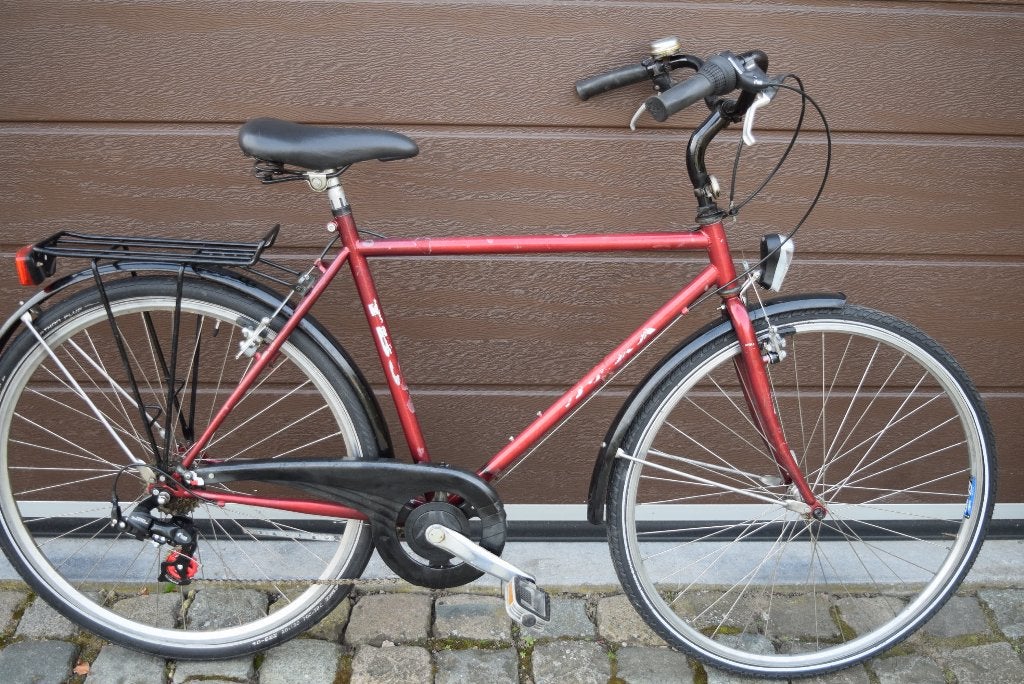 HERENFIETS 7 VIT MAAT 55 (MEDIUM), Fietsen en Brommers, Gebruikt, Velgrem, Versnellingen, 53 tot 57 cm