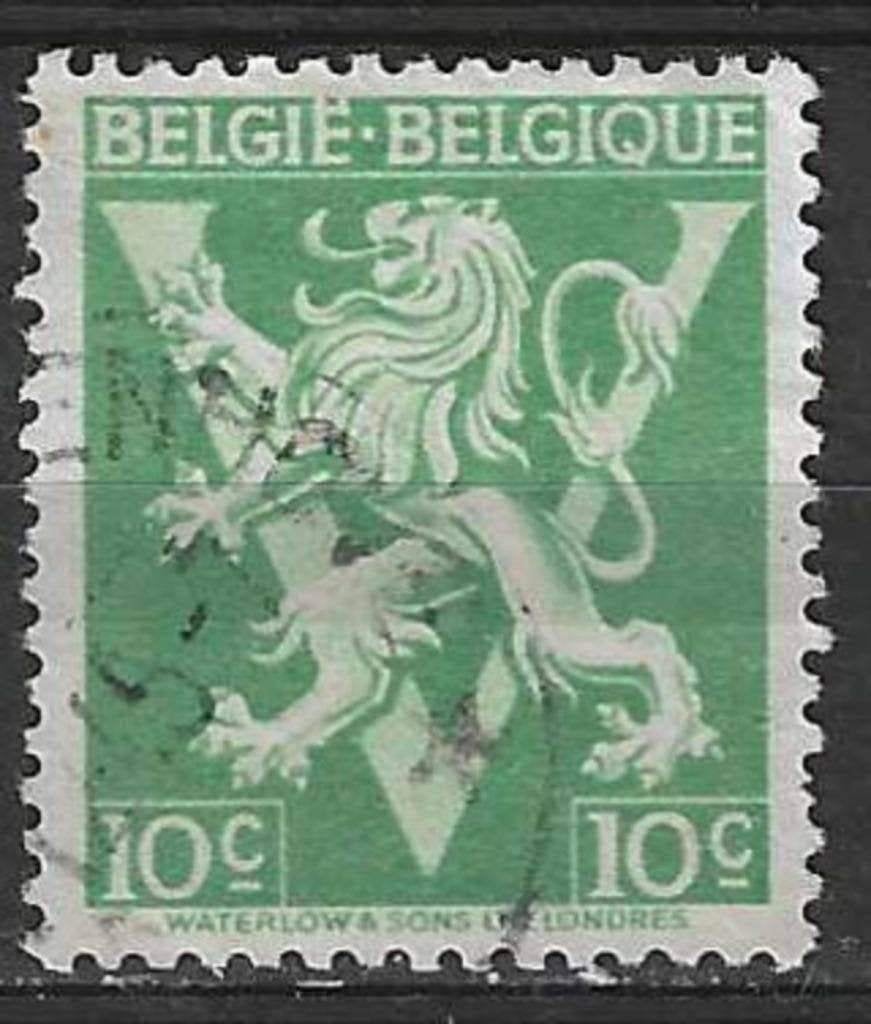 Belgique 1944 - Yvert/OBP 675A - Lion héraldique avec V (ST), Timbres & Monnaies, Envoi, Affranchi, Oblitéré