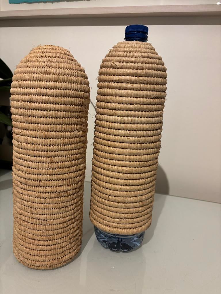 Marokkaanse Bottle Cover 2 stuks, Huis en Inrichting, Mand, Nieuw, Ophalen of Verzenden, Riet