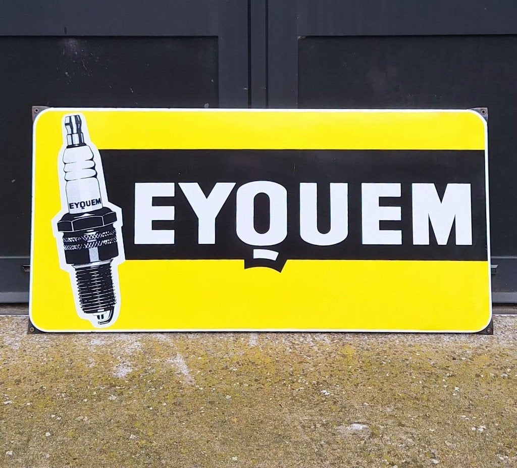 Vintage emaille Eyquem reclamebord in zeer mooie staat!, Verzamelen, Ophalen of Verzenden, Gebruikt, Reclamebord