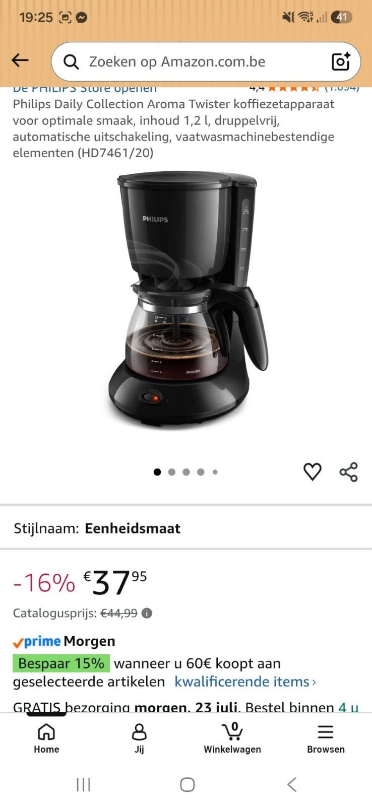 Philips koffiezetapparaat, Ophalen, Zo goed als nieuw