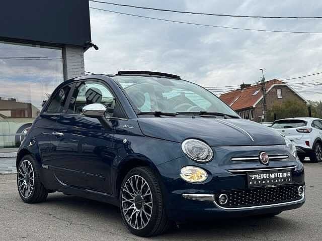 Fiat 500C 1.0 HYBRID DOLCEVITA / CABRIO / AIRCO / NAV /, Auto's, 4 zetels, 50 kW, Cabriolet, Blauw