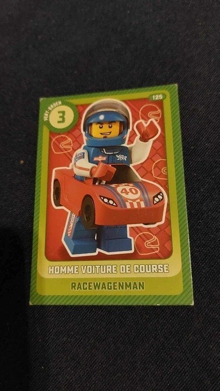 Lego / Verzamelkaart / Racewagenman, Lego, Overige typen, Ophalen of Verzenden, Zo goed als nieuw