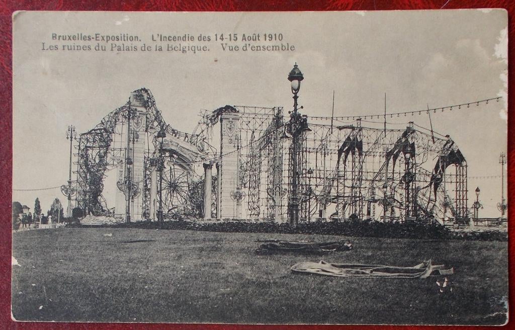 Bruxelles-Exposition. L'Incendie des 14-15 Août 1910, Envoi, Avant 1920, Affranchie, Bruxelles (Capitale)