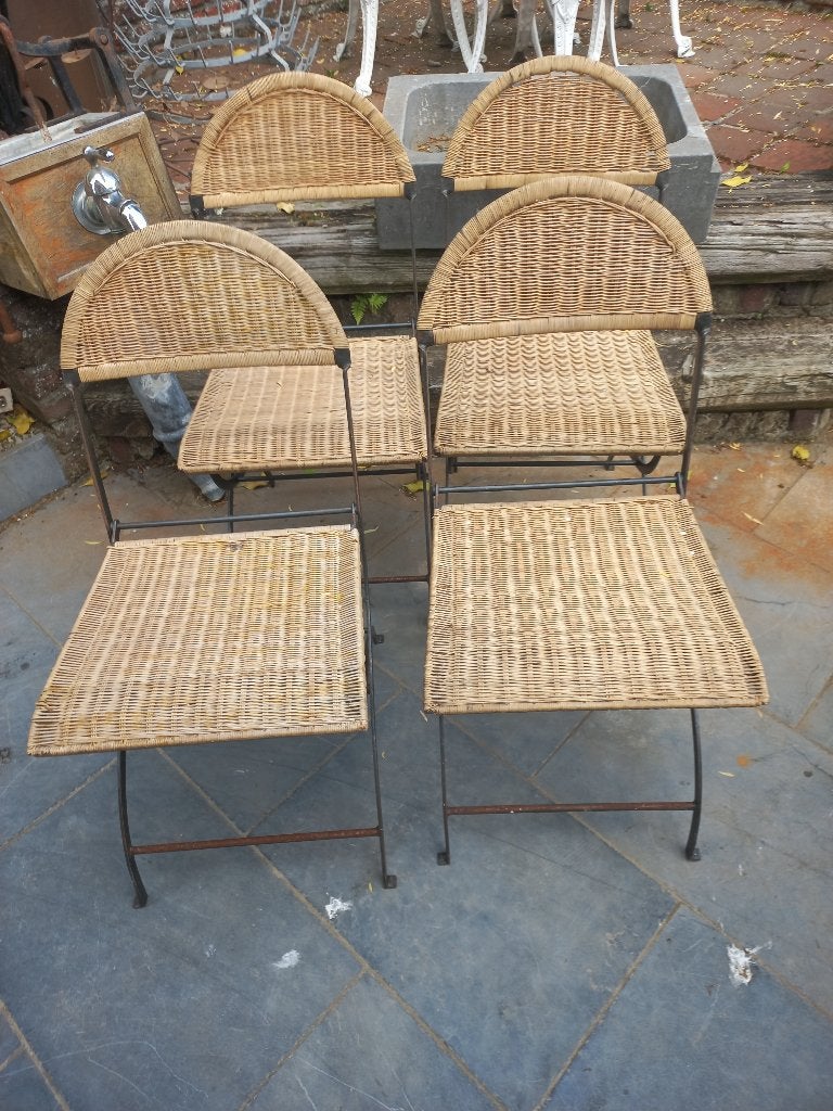 Retro  inklapbare  stoelen  voor  in  de  tuin, Ophalen, Gebruikt, Metaal, Inklapbaar