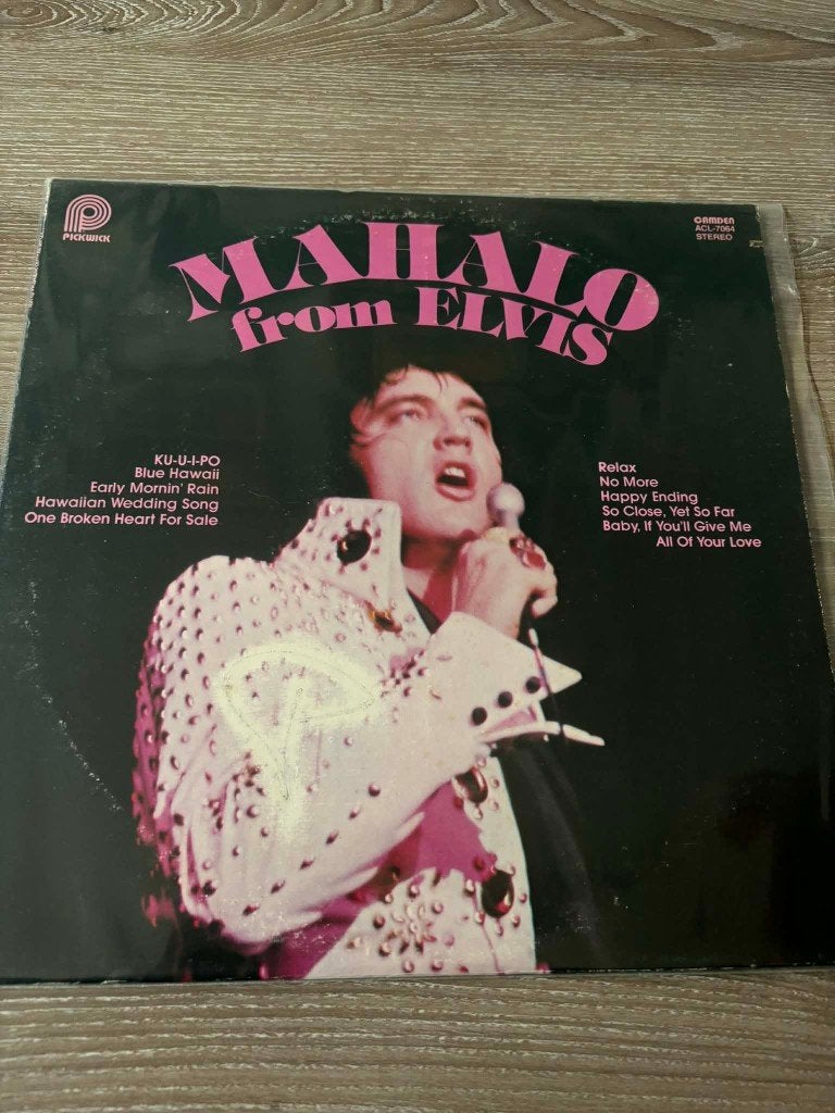 Elvis lp, Mahalo from Elvis, USA persing,black label.10 euro, Cd's en Dvd's, LP, Gebruikt, Ophalen of Verzenden, Beschermende buitenhoes