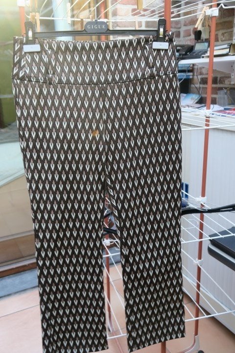 Broek print bruin (lusjes voor riem) Seductive mt 38, Kleding | Dames, Maat 38/40 (M), Seductive, Bruin, Ophalen of Verzenden