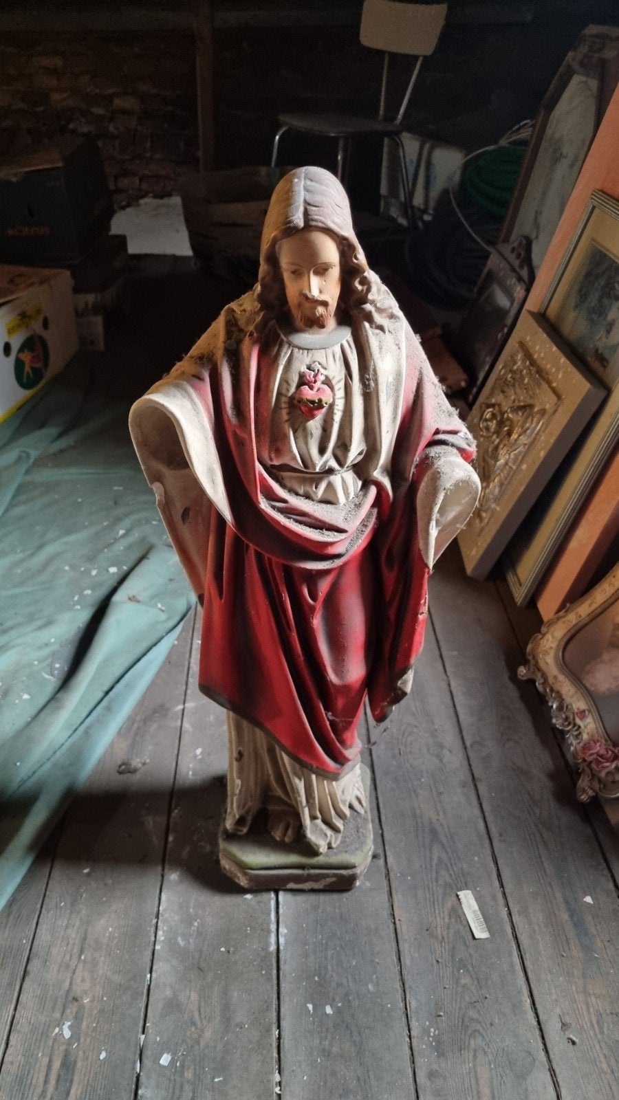 Statue ancienne du Sacré‑Cœur de Jésus, Antiquités & Art, Enlèvement