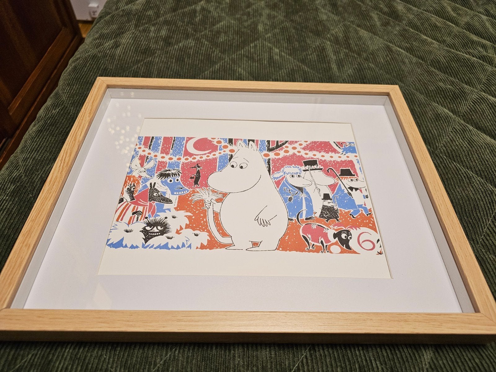 Moomin. Kader met print., Huis en Inrichting, Ophalen of Verzenden, Posterlijst, Met glas, Hout