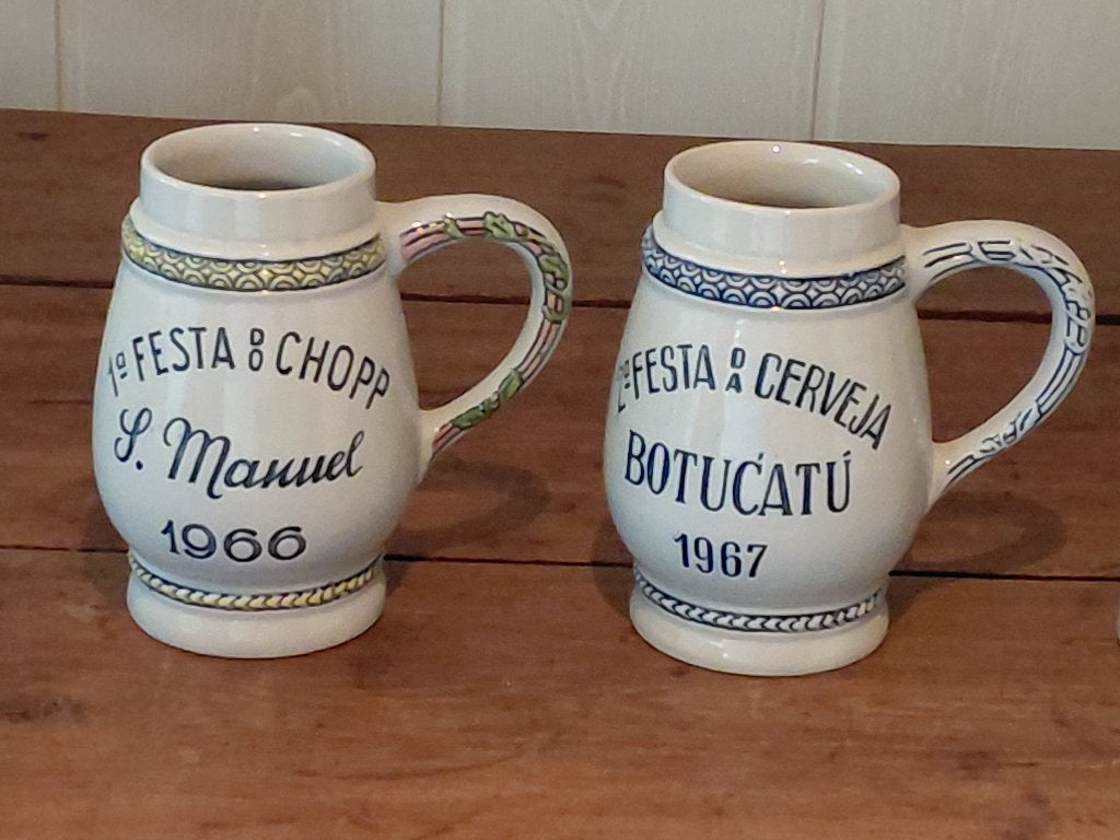 Lot de Chopes à bière en grès Lions et Rotary, Collections, Enlèvement, Comme neuf, Chope(s), Autres marques