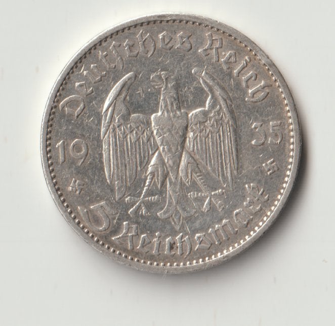 Duitland 5 Reichsmark 1935 A zilver swastika, Ophalen of Verzenden, Zilver