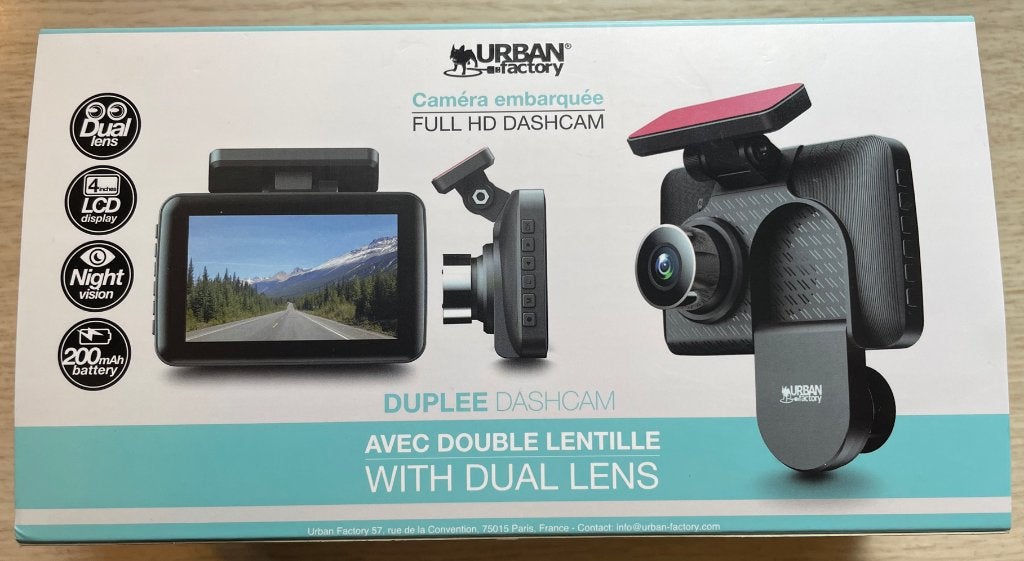 Urban Factory Dashcam met dubbele lens, Auto diversen, Dashcams, Nieuw, Ophalen of Verzenden
