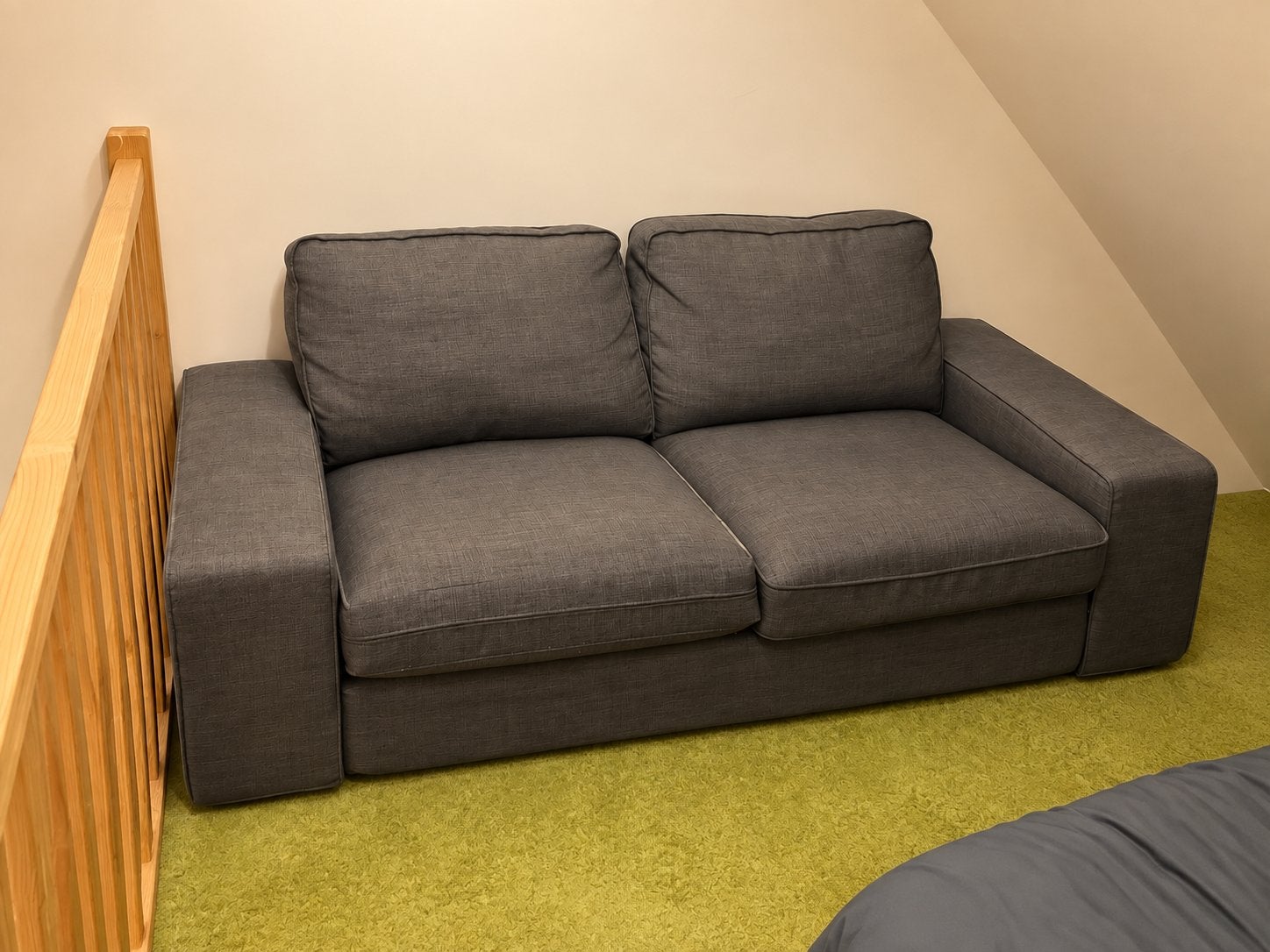 IKEA KIVIK 2-zits zetel – donkergrijs – goede staat, 75 à 100 cm, Enlèvement, Utilisé, Tissus