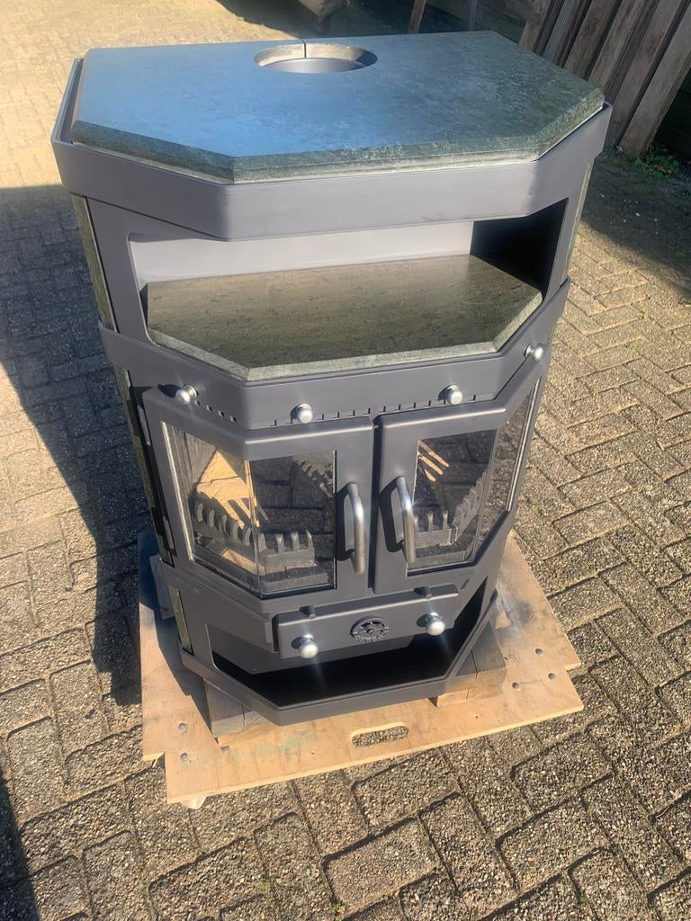 Barbas Brabant speksteen houtkachel, Ophalen, Gebruikt, Houtkachel, Vrijstaand