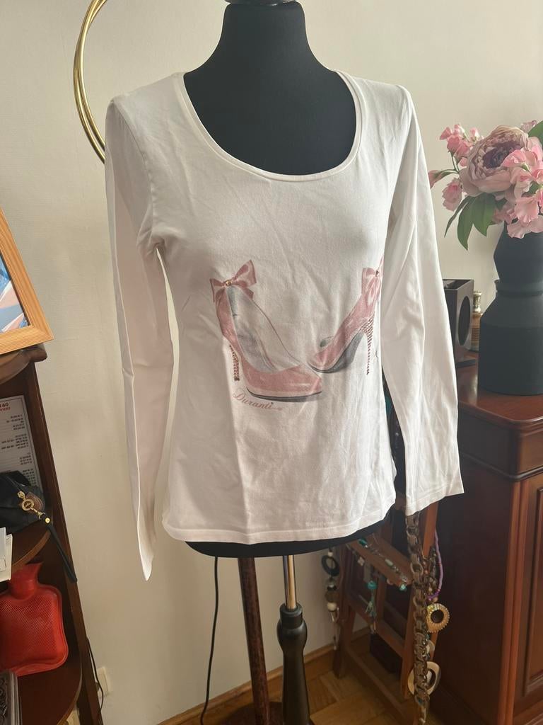 T-shirt, Ophalen of Verzenden, Zo goed als nieuw, Wit, Lange mouw