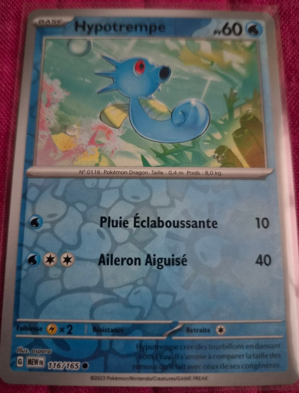carte pokemon Hypotrempe, Envoi
