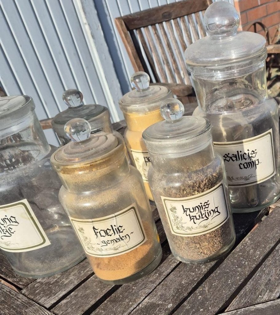 Glazen stopflessen  grote en kleine, Glas, Ophalen, Gebruikt, Met deksel
