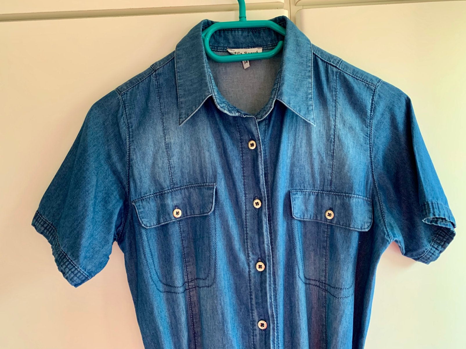 Luchtig jeanskleed, Blauw, Ophalen of Verzenden, Zo goed als nieuw, Maat 34 (XS) of kleiner