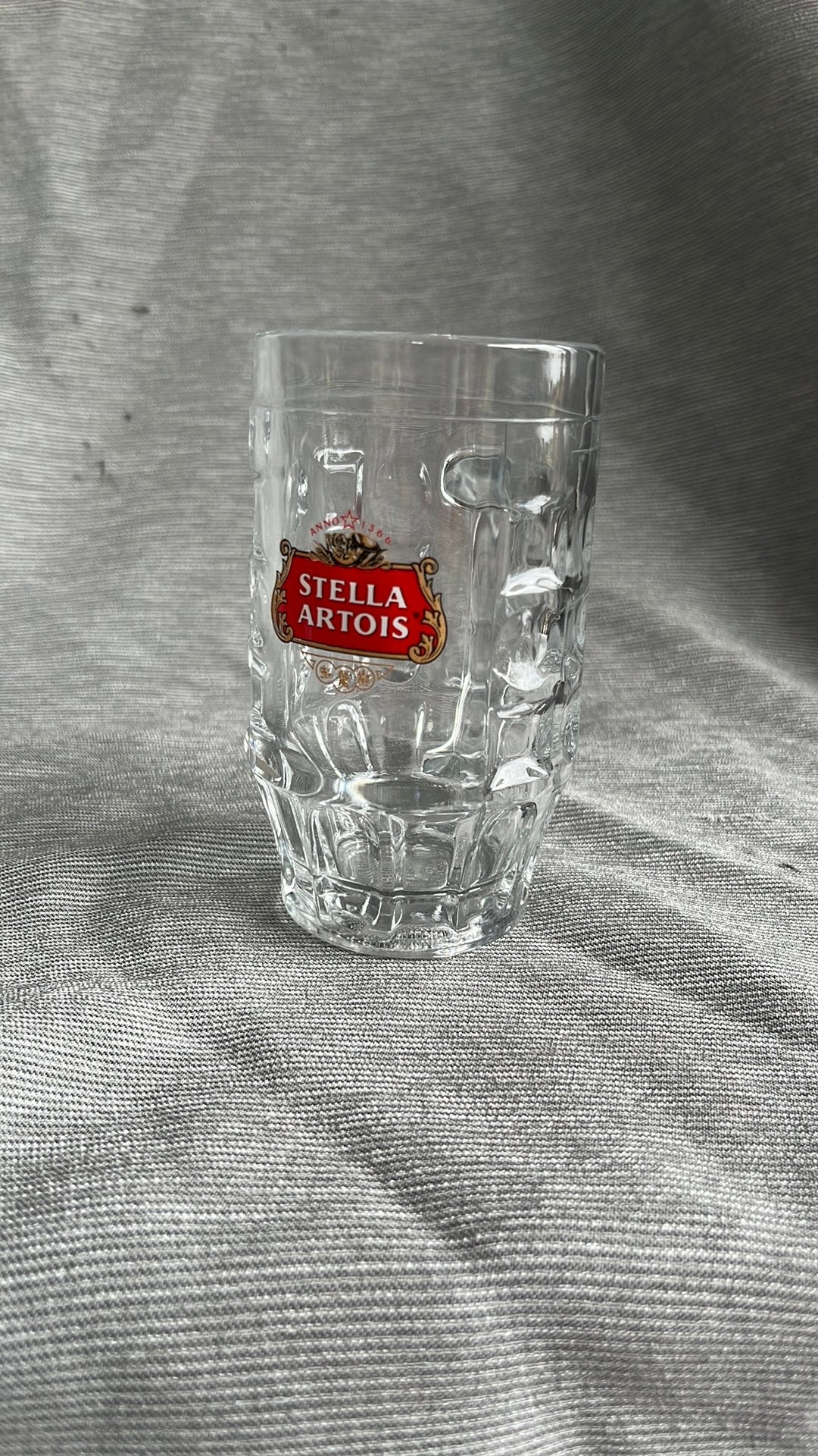 Stella artois glazen bier mok, Verzamelen, Ophalen of Verzenden, Zo goed als nieuw, Bierglas