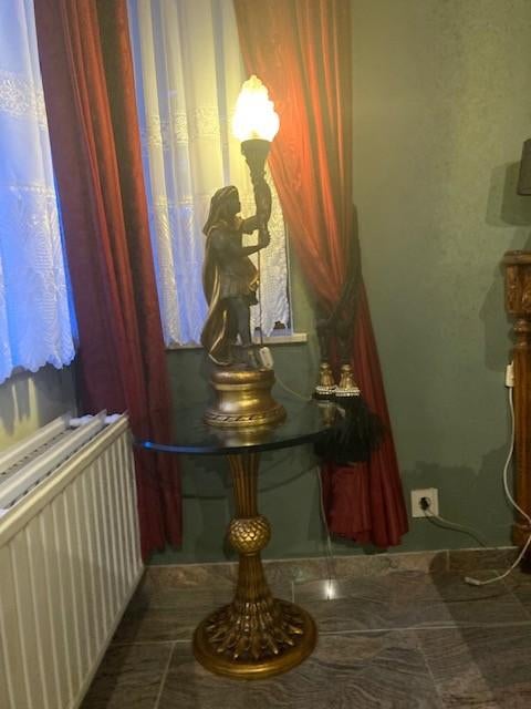 bijzettafel Hollywood reg. Maison Jansen Bergers Interieurs, Rond, Comme neuf, Enlèvement, Hollywood Regency